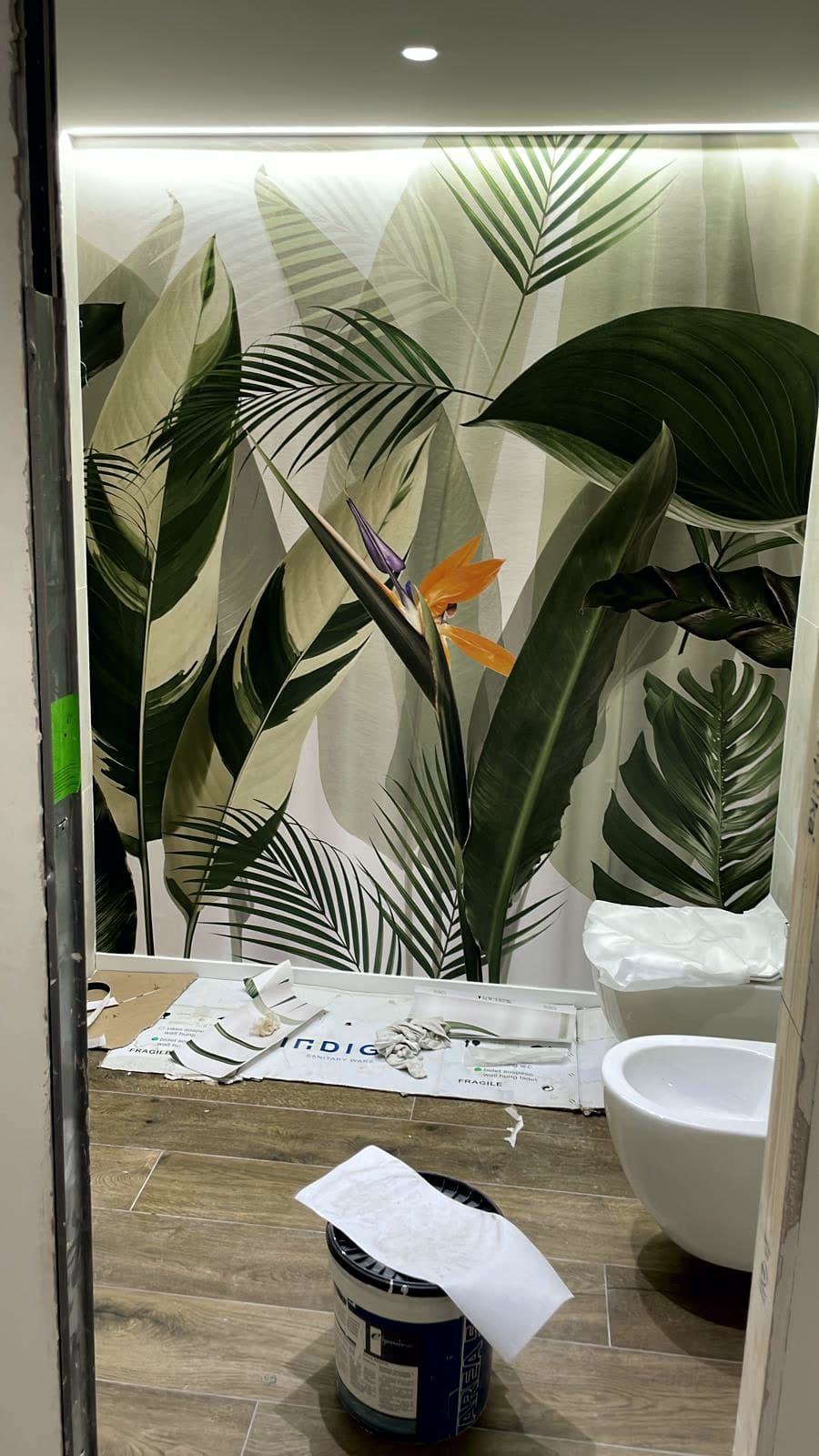 Bagno durante le lavorazioni
